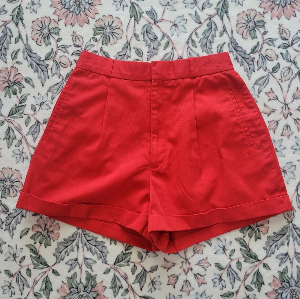 Astor One Petites | 70s Vintage High Waisted Red Shorts